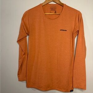 Patagonia Capilene Cool Daily Long Sleeve Shirt Large Orange UPF 50+ Performance